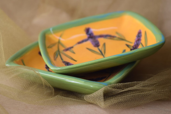 (SP07-YL) 5" Square Plate- Yellow Lavender