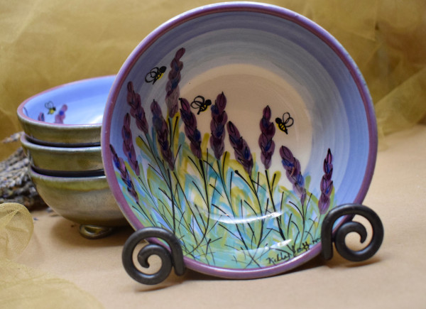 (TFB05-LM) 5" Three Footed Bowl-Lavender Moon