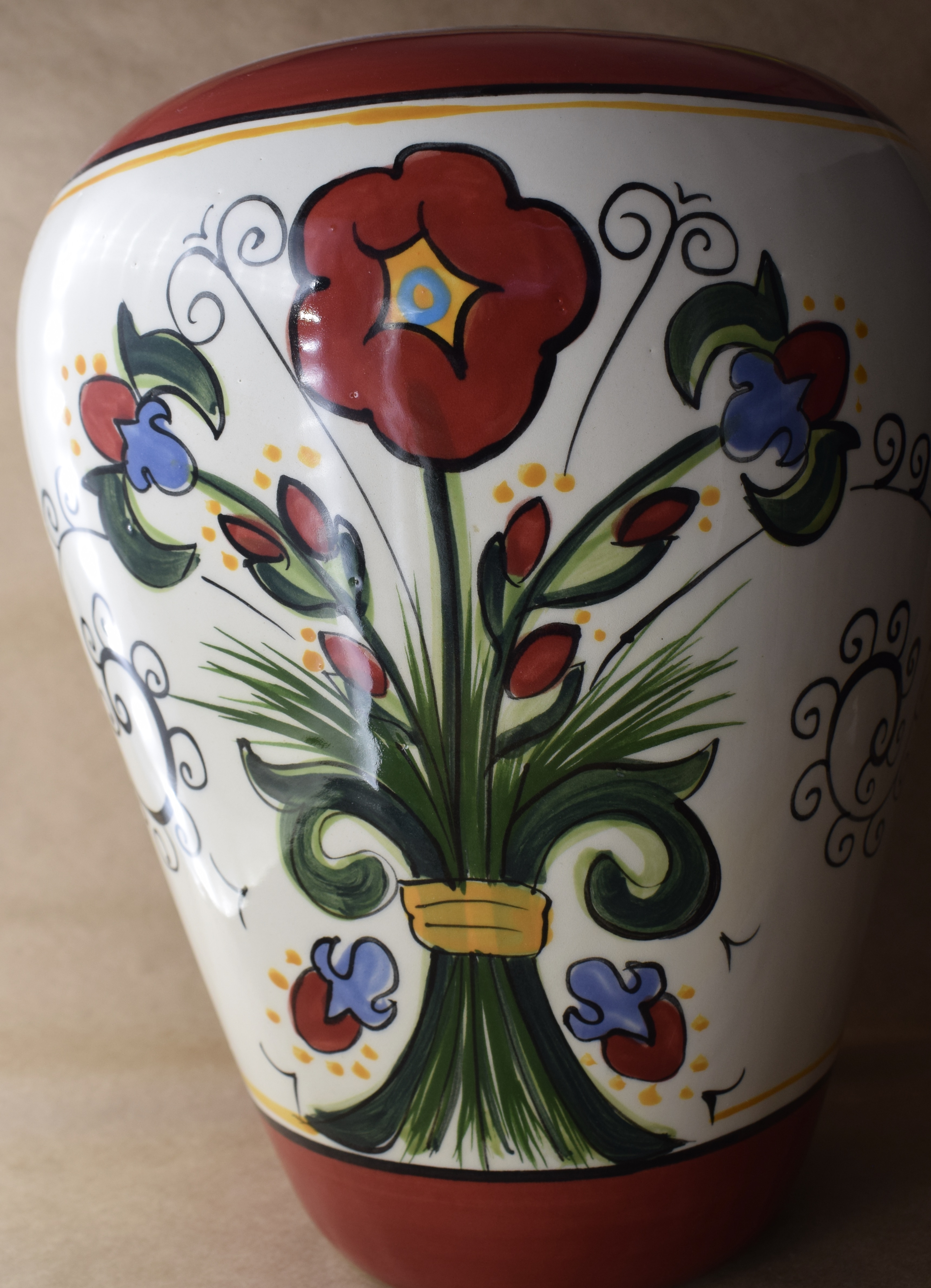 (TV21-VR) Rimless Tall Vase- Venetian Red