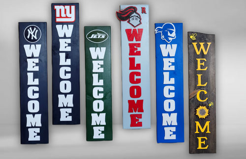 Custom Sports Team "WELCOME" signs. Perfect for Father's Day!