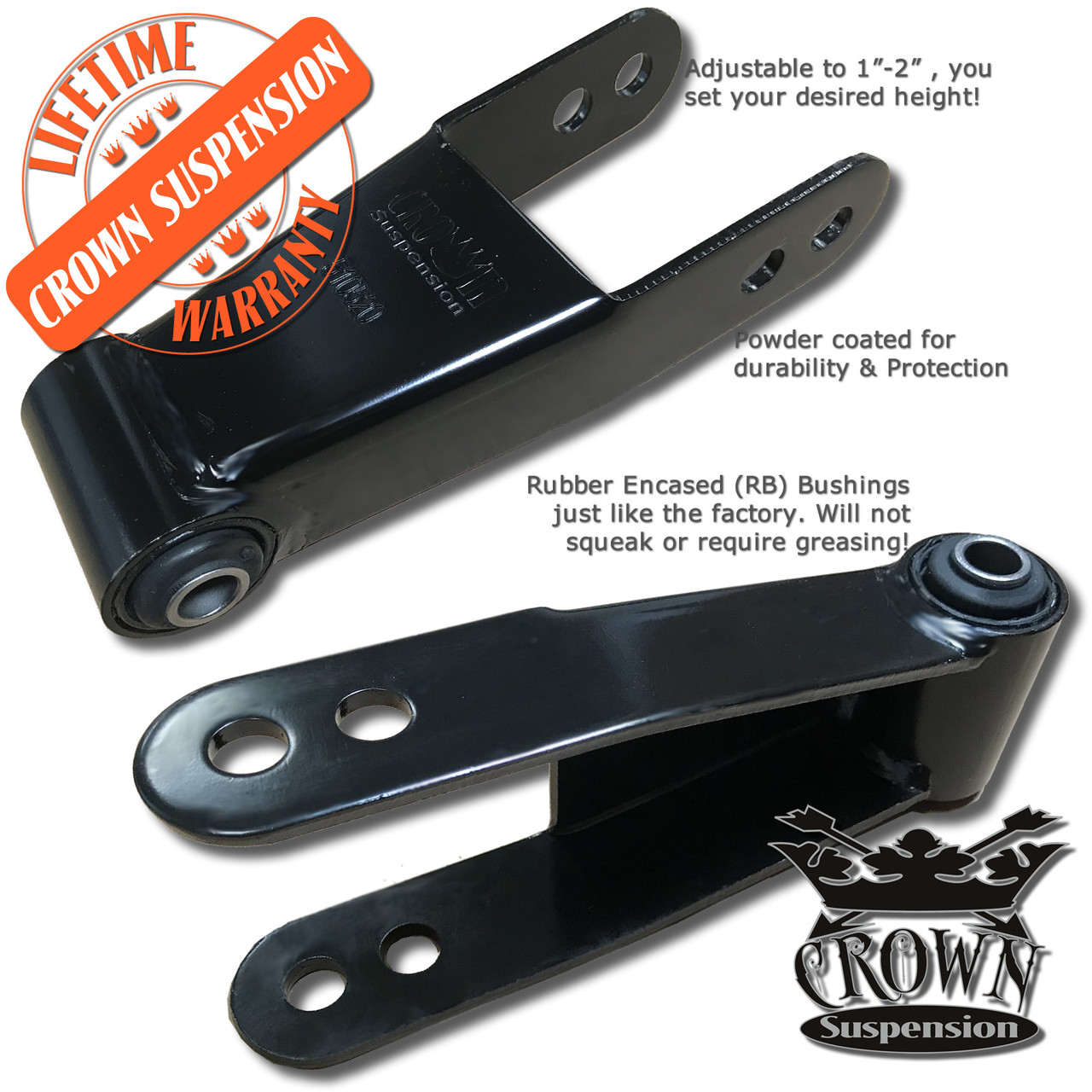 Crown 2/4 Lowering Kit For 1999-2007 Chevy Silverado GMC Sierra NBS - Coils, Shackles & Hangers