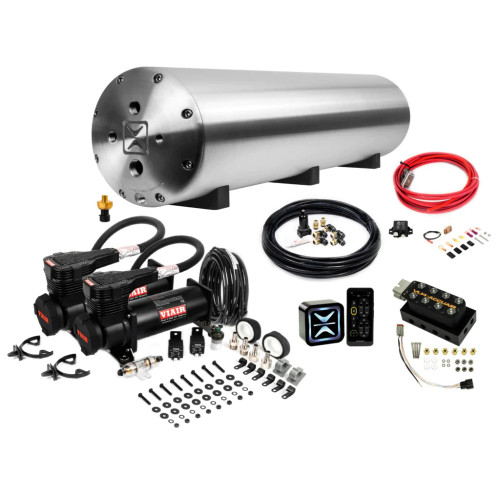 When it comes to getting everything you need to complete your air suspension system, sometimes getting everything you need in a comprehensive package is the best route to take. At AccuAir, we do the heavy lifting for you and offer everything you need to get started with your air ride system with this AccuAir Air Suspension Starter Package. Our Starter Package is going to include an ENDO-T air tank and an e+ Connect which includes an ECU+, wireless switch box, and e-Level+ app. This is the perfect introductory kit for anyone looking to get a high-quality air management system without breaking the bank.

About ENDO Tanks

AccuAir’s ENDO-TankTM product line is the result of years of engineering accomplishments and represents the largest leap forward in air tank technology for 100 years. The system allows tanks to be built modularly with all precision machined aluminum components and with a bolted construction. As a result, these tanks are weld-free and leak-free. Ports are machined directly into the solid aluminum body and are flush with the outside of the tank. Modular construction allows the end-caps to be removed allowing for never before imagined feature combinations to go inside the tank.

E+ Connect

AccuAir’s e+ Connect kit is going to allow you to have wireless control over your air suspension system through the e-level+ app. This kit will include the e+ Connect ECU+, wireless switch box, and the e-level+ app. The system is the standard for our Starter, Premium, and Ultimate Packages and is a great way for you to manage your air suspension system

Starter Package Includes:

e+ Connect: Bluetooth switch box standalone or the base of e-Level+ when paired with e+ Height. Includes ECU+, Harnesses, Tank Pressure Sensor, and Hardware
ENDO-T Tank, 5-gal Bolted Alum Air Tank w/ Raw Finish
VU4 4-Corner Solenoid Valve Unit w/ 1/4" NPT Ports
3/8" DOT/PTC Fitting Kit: (50 ft) 3/8” D.O.T. Nylon Airline; (1) FT-E-38TF14PM; (4) FT-E-38TF-38PM; (1) FT-S-38TF14PM; (1) LOC-565-6ml
VIAIR 485C Air Compressor (Dual Pack) - Stealth Black
Compressor Power Kit

Available Add-Ons

Touchpad+
Height Sensors
Fitting Kit/AirLine
485C Air Compressors