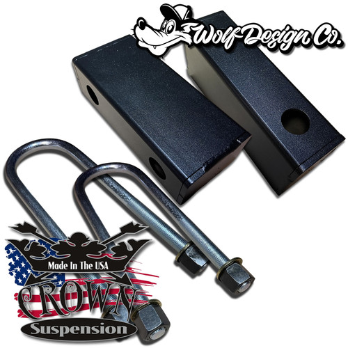 Crown Suspension C10 Lowering Blocks 3" Rear Drop Kit With U-Bolts - Crown Suspension