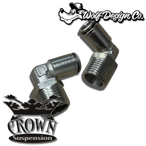 1/2 NPT to 3/8 PTC Elbow - Air Ride Fittings