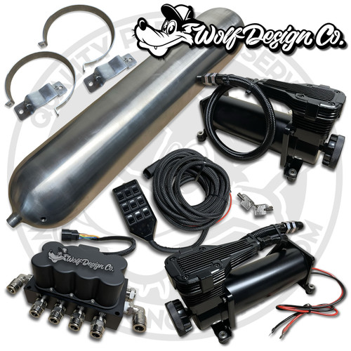 Air Ride Management Kit With 5 Gallon Tank & Compressors