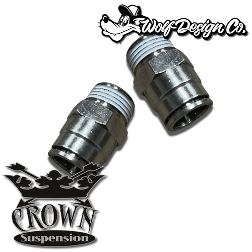 3/8" NPT - 3/8" PTC Straight Air Ride Fittings Pair