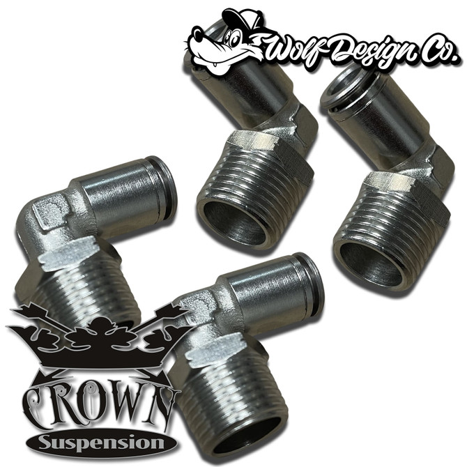 1/2 NPT to 3/8 PTC Elbow - Air Ride Fittings