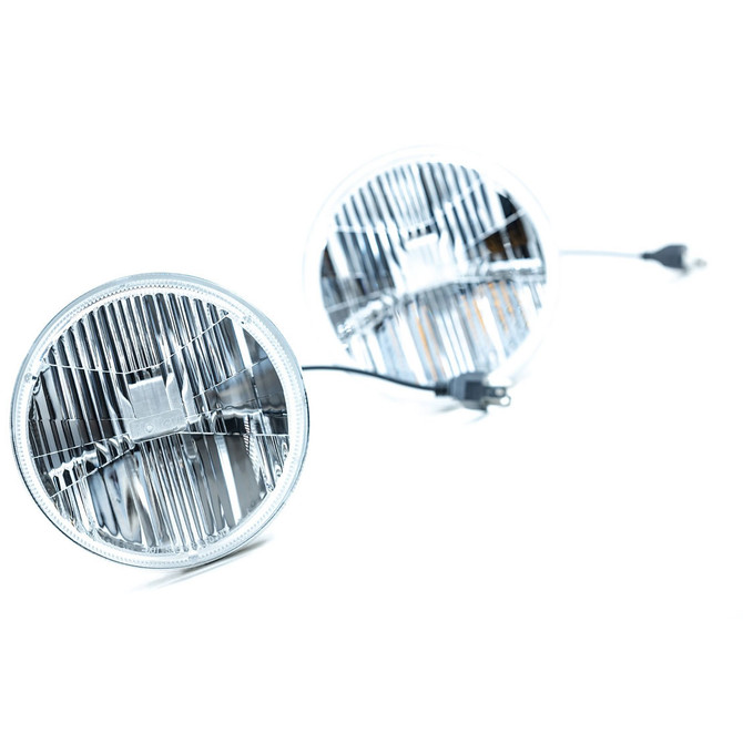 Holley 7" Sealed Beam Retro Headlights-Classic White Beam