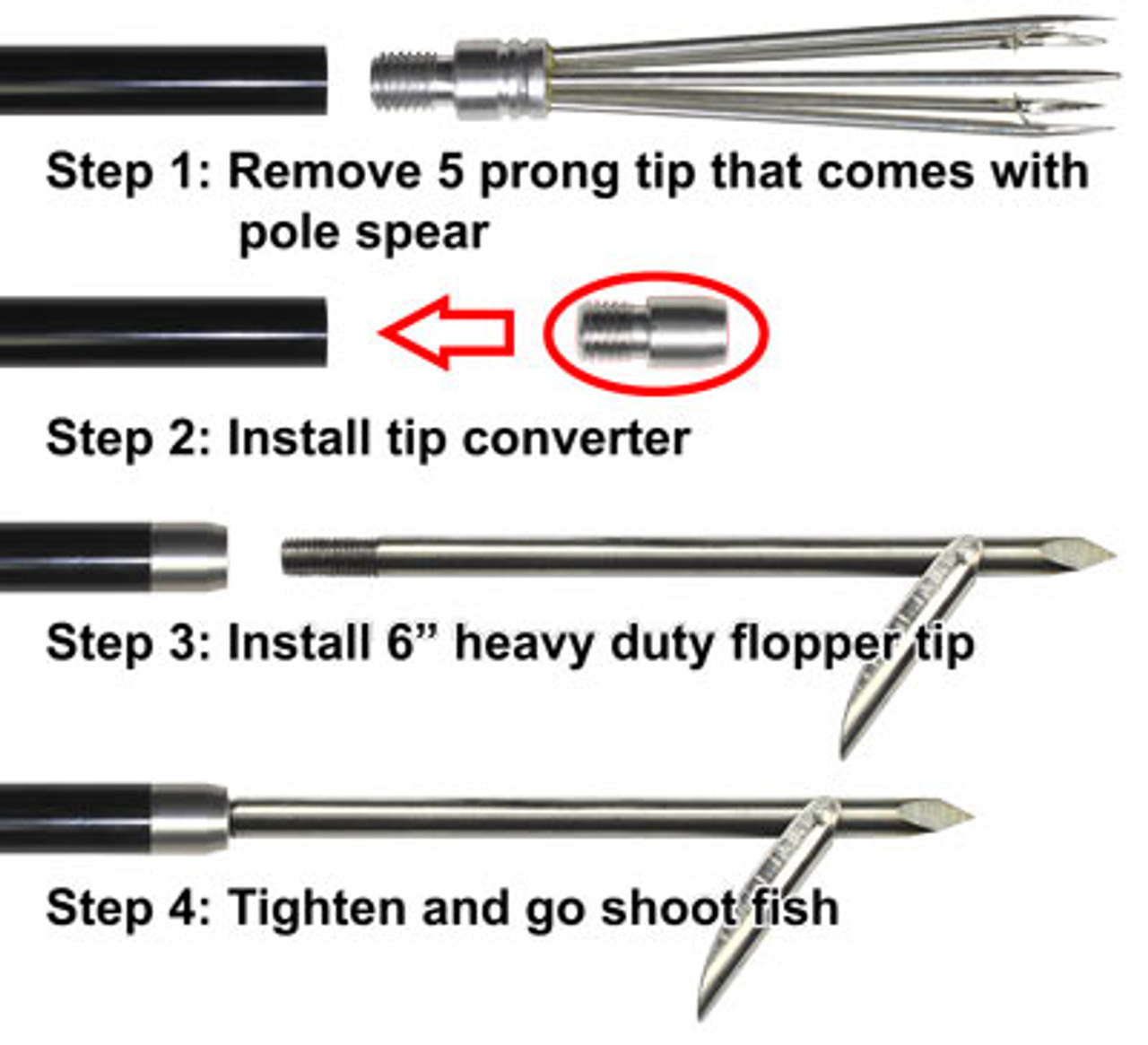 A-jiou Fishing Pole Spear Trigger Glass Fiber 5.5' Travel 3 Pieces