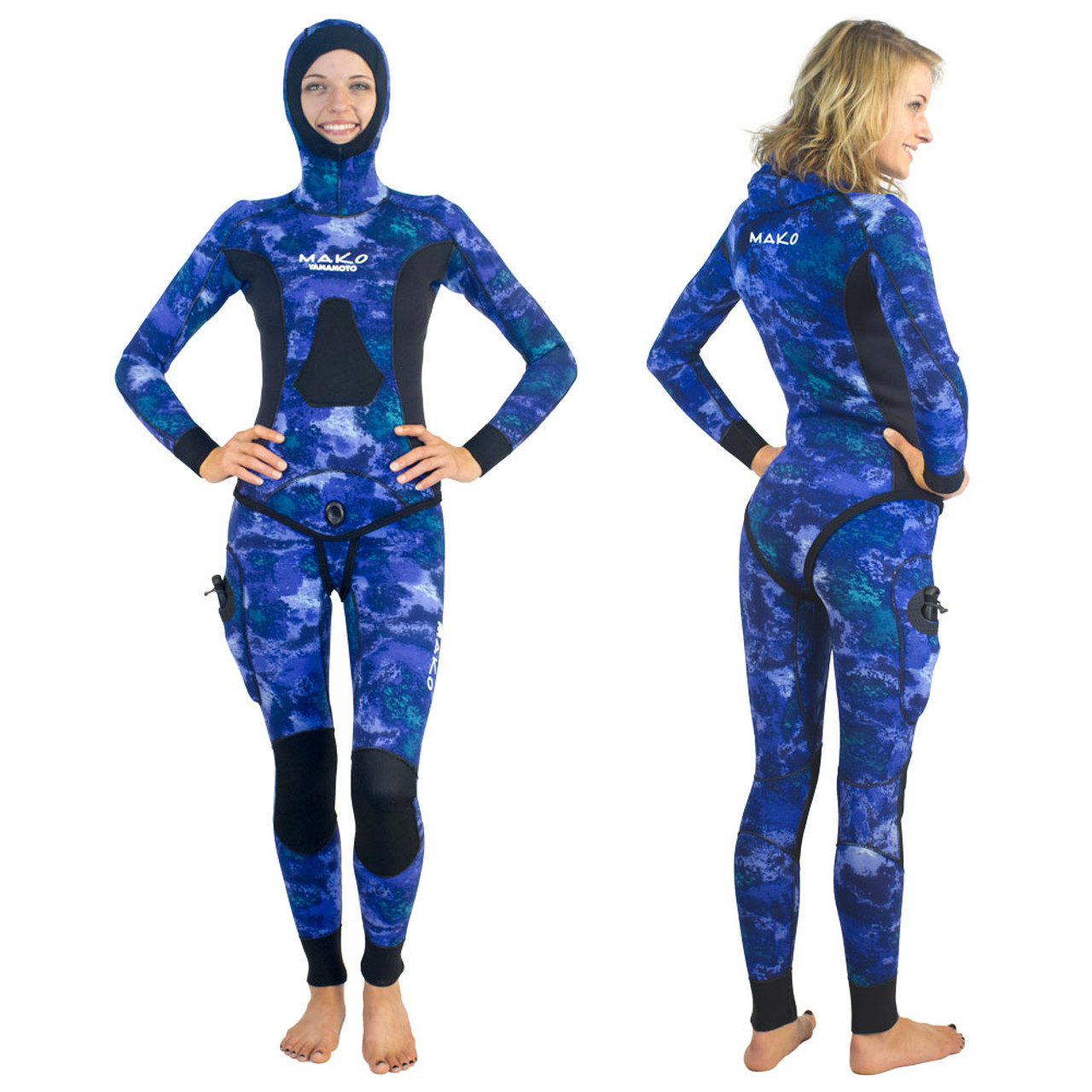 Womens 3D Ocean Blue Wetsuit 2-Piece Open Cell