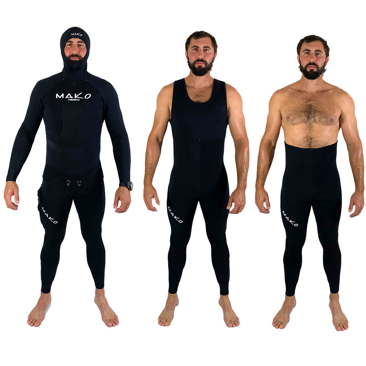Men's Yamamoto Black 2-Piece Open Cell Wetsuit