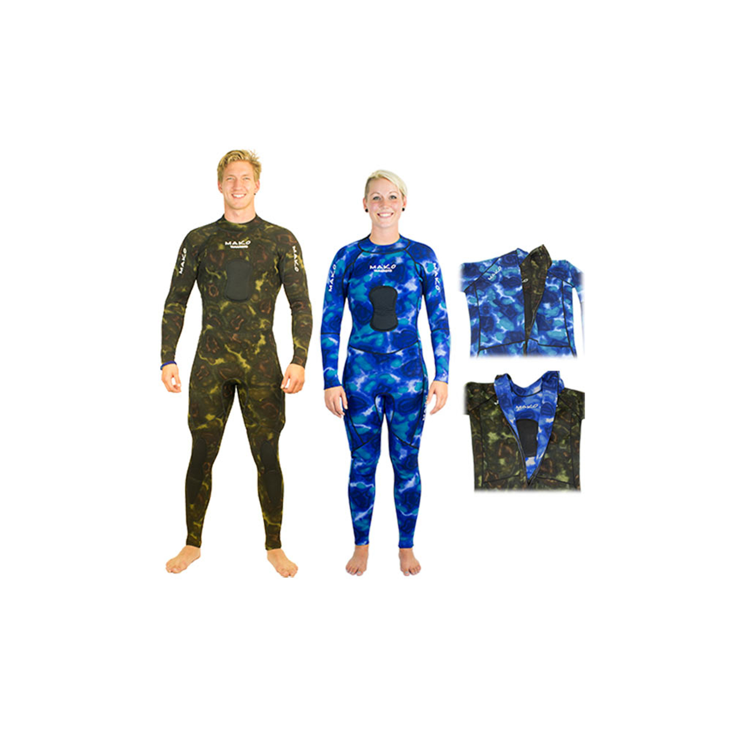 1piece Camo Reversible 2mm Spearfishing Wetsuit MAKO Spearguns