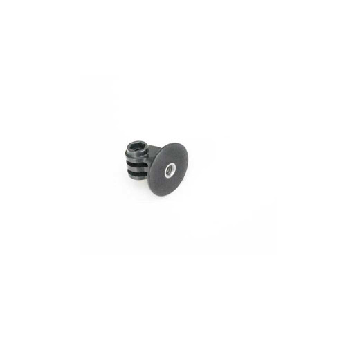 Black tripod mount for GoPro with threaded connector and mounting plate, angled side view on white background