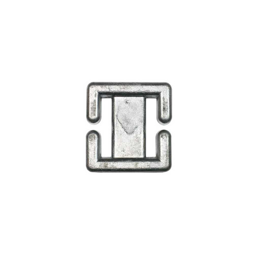 2 Pound "I" Weight stainless steel sinker with squared frame design on white background