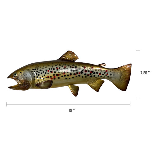 Brown Trout Half Sided Fiberglass Fish Mount (18 inch)
