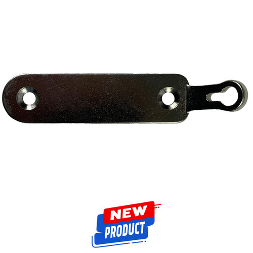 Black MAKO Ballast Cover with line anchor attachment and mounting holes, displayed flat against white background