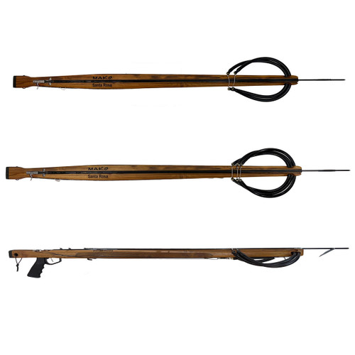 MAKO Santa Rosa Euro Teak Speargun (w/ Ermes Sub DOUBLE ROLLER TRIGGER)