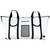 White MAKO fish bag with black straps and handles, front view showing mesh pocket and drainage holes