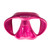 Bright pink MAKO Minimus freedive mask with dual lens design, front view on white background