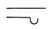 Black speargun rack wall hooks with curved ends, shown at angles against white background