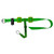 Bright green vinyl coated dive weight belt with adjustable buckle and dual weight pouches, displayed flat against white background