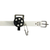 White Quick Ditch Belt Reel with black spool mechanism, carabiner, and metal buckle against white background