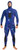 Man wearing blue ocean camo Yamamoto 2-piece open cell wetsuit with hood, full front view against white background