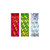Holographic Fish Flasher Tape in three colors: red, yellow, and silver with reflective patterns displayed vertically