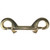 Brass double ender with two snap loops on ends, front-facing view on white background