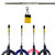 Yellow and black corded spear tip protectors displayed with bundle pack and individual protective sleeves in various colors