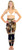 Woman modeling Women's Yamamoto 3D Reef Camo 2 Piece Open Cell Wetsuit, brown camo top with black legs, front view standing