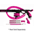 Black Mako Titan Elite speargun with magenta accents, open muzzle design, and included accessories on white background