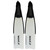 Pair of Mako white and black interchangeable freedive fins with polymer blades, displayed front view