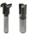 Black and silver enclosed track system for wood spearguns, shown from front and side angles