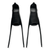 Black Competition Freediver Long Tendon foot pockets shown front and back view against white background