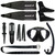 MAKO freediving gear package with black fins, mask, snorkel, knife, weight belt and interchangeable blades displayed flat lay