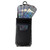 Black mesh dive bag with throw flasher displaying iridescent blue and purple plaid pattern inside, front view