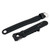 Black rubber dive computer wrist straps with metal pins and buckles, displayed separately at angled view against white background