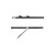 American Mech Spear with two high profile sharkfin tabs and flopper, side view showing black shaft and pointed tip