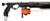 Black Titan Elite speargun with orange roller muzzle and enclosed track system, side view on white background