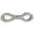 Freediving rope coiled in figure-eight pattern with center binding, white nylon construction on white background