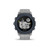 Garmin Descent G1 dive watch with dark blue face and gray silicone band, displaying digital metrics on screen, front view