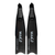 Pair of black MAKO Pro carbon composite freedive fins with foot pockets, displayed front view