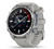 Garmin Descent MK3 dive computer watch with black dial, gray silicone band, and digital display on white background