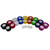Assorted speargun tape rolls in multiple colors including black, blue, yellow, red, green, purple, and white arranged in rows