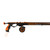 Black and orange MAKO Speargun Reel Vertical Pro Series mounted on speargun with mechanical reel mechanism visible