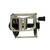 MAKO Speargun Reel Vertical Pro Series in silver and black, side view showing mechanical reel mechanism and crank handle