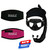 MAKO Neoprene mask strap cover shown in black and magenta with full diving mask on white background
