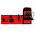 Red MAKO 45" Surface Marker Buoy with reel pocket, compass, and coiled line displayed flat lay on white background