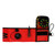 Red MAKO 45" Surface Marker Buoy with reel pocket, compass, and black accessories displayed flat lay view